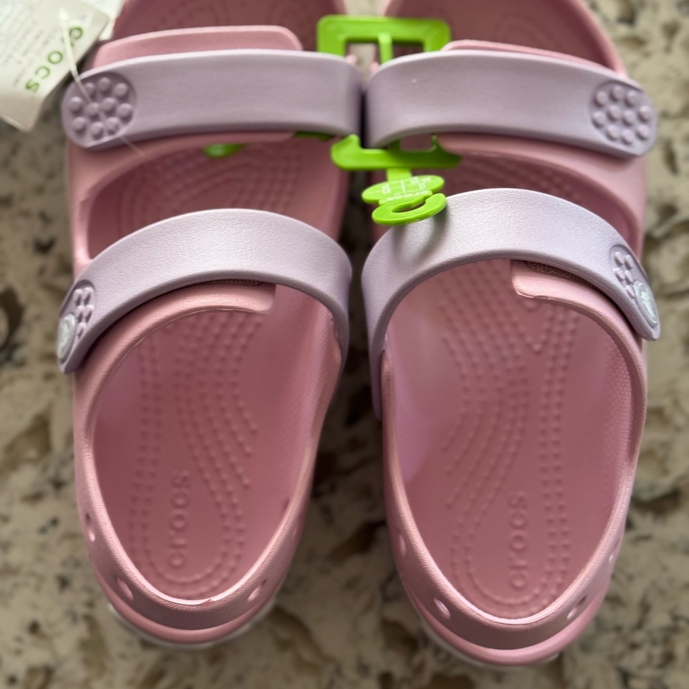 CROCS Kids' Pink and Lavender Sandals size j3 - Picture 6 of 7